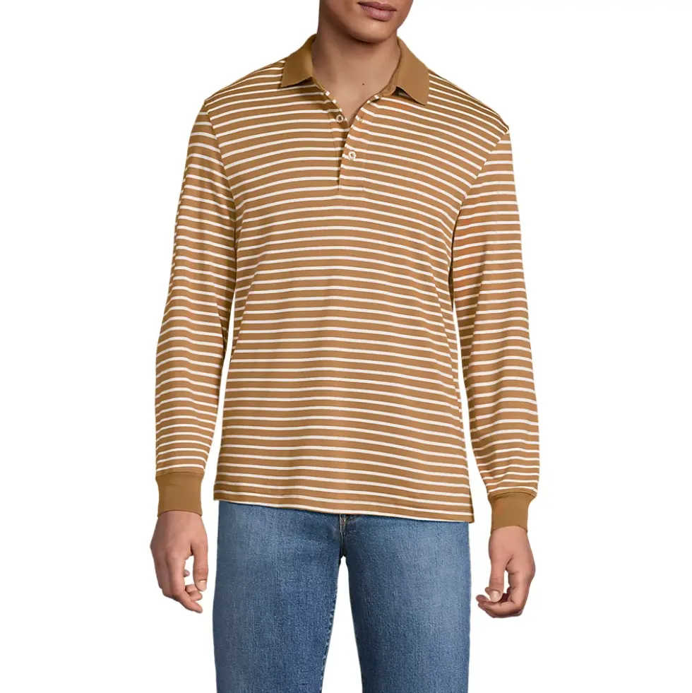 Men's Long Sleeve Cotton Supima Polo Shirt