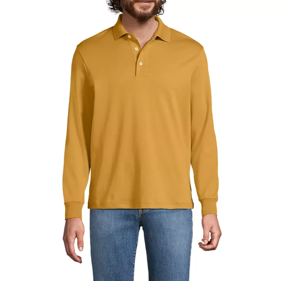 Men's Long Sleeve Cotton Supima Polo Shirt