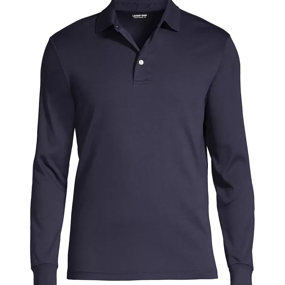 Men's Long Sleeve Cotton Supima Polo Shirt