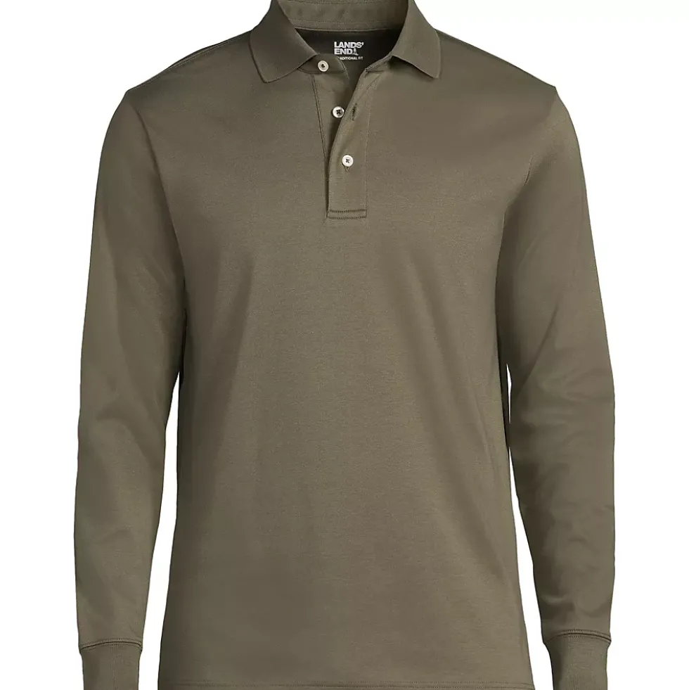 Men's Long Sleeve Cotton Supima Polo Shirt