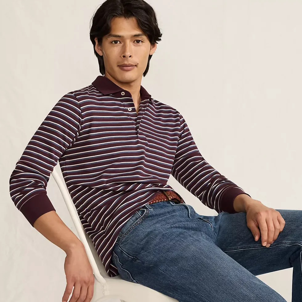Men's Long Sleeve Cotton Supima Polo Shirt