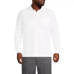 Men's Long Sleeve Cotton Supima Polo Shirt with Pocket