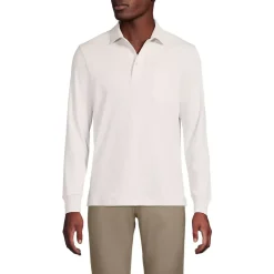 Men's Long Sleeve Cotton Supima Polo Shirt with Pocket