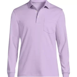Men's Long Sleeve Cotton Supima Polo Shirt with Pocket