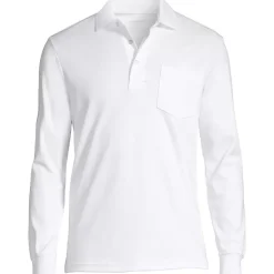 Men's Long Sleeve Cotton Supima Polo Shirt with Pocket