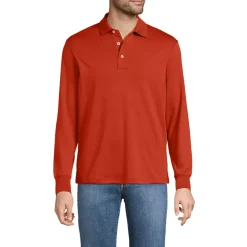 Men's Long Sleeve Cotton Supima Polo Shirt