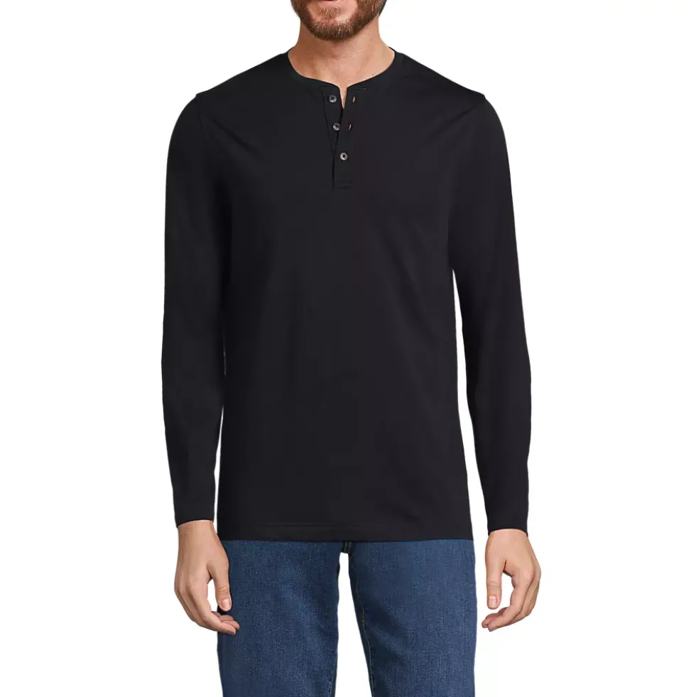 Men's Long Sleeve Cotton Supima Henley