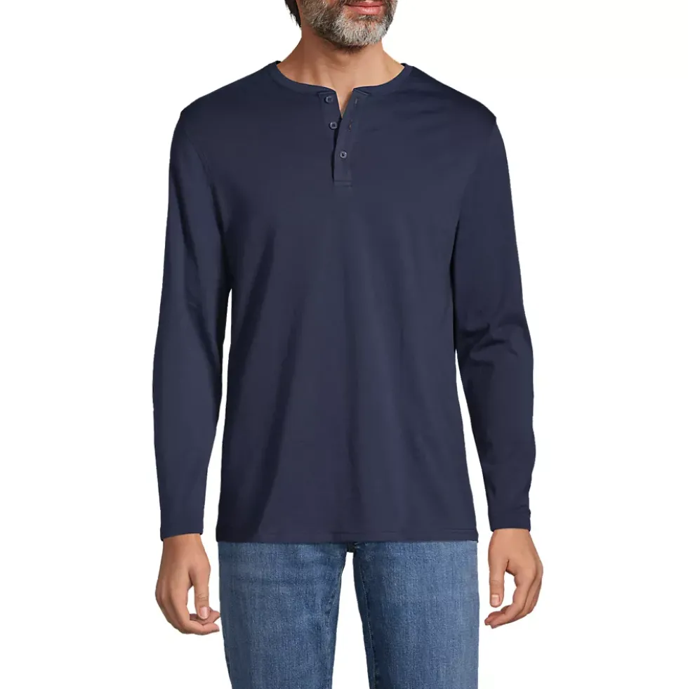 Men's Long Sleeve Cotton Supima Henley