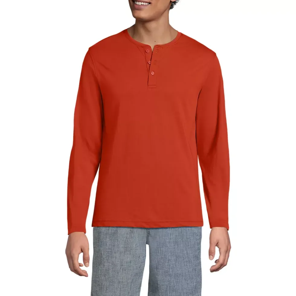 Men's Long Sleeve Cotton Supima Henley