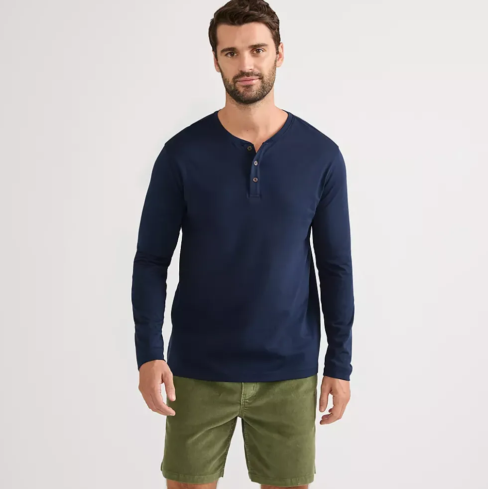 Men's Long Sleeve Cotton Supima Henley