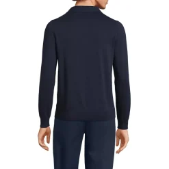 Men's Long Sleeve Cotton Sweater Polo