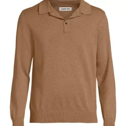Men's Long Sleeve Cotton Sweater Polo