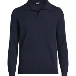 Men's Long Sleeve Cotton Sweater Polo