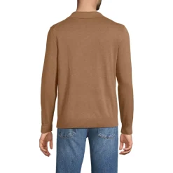 Men's Long Sleeve Cotton Sweater Polo