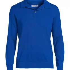 Men's Long Sleeve Cotton Sweater Polo