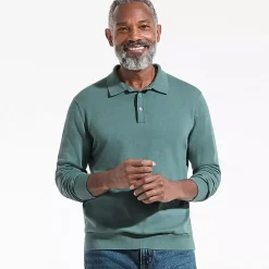 Men's Long Sleeve Cotton Sweater Polo