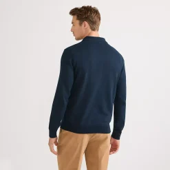 Men's Long Sleeve Cotton Sweater Polo