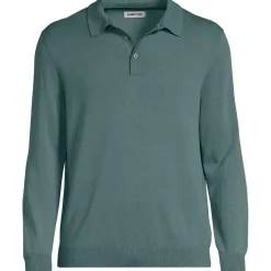 Men's Long Sleeve Cotton Sweater Polo