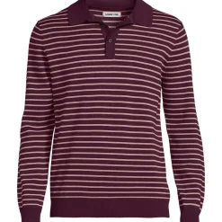Men's Long Sleeve Cotton Sweater Polo
