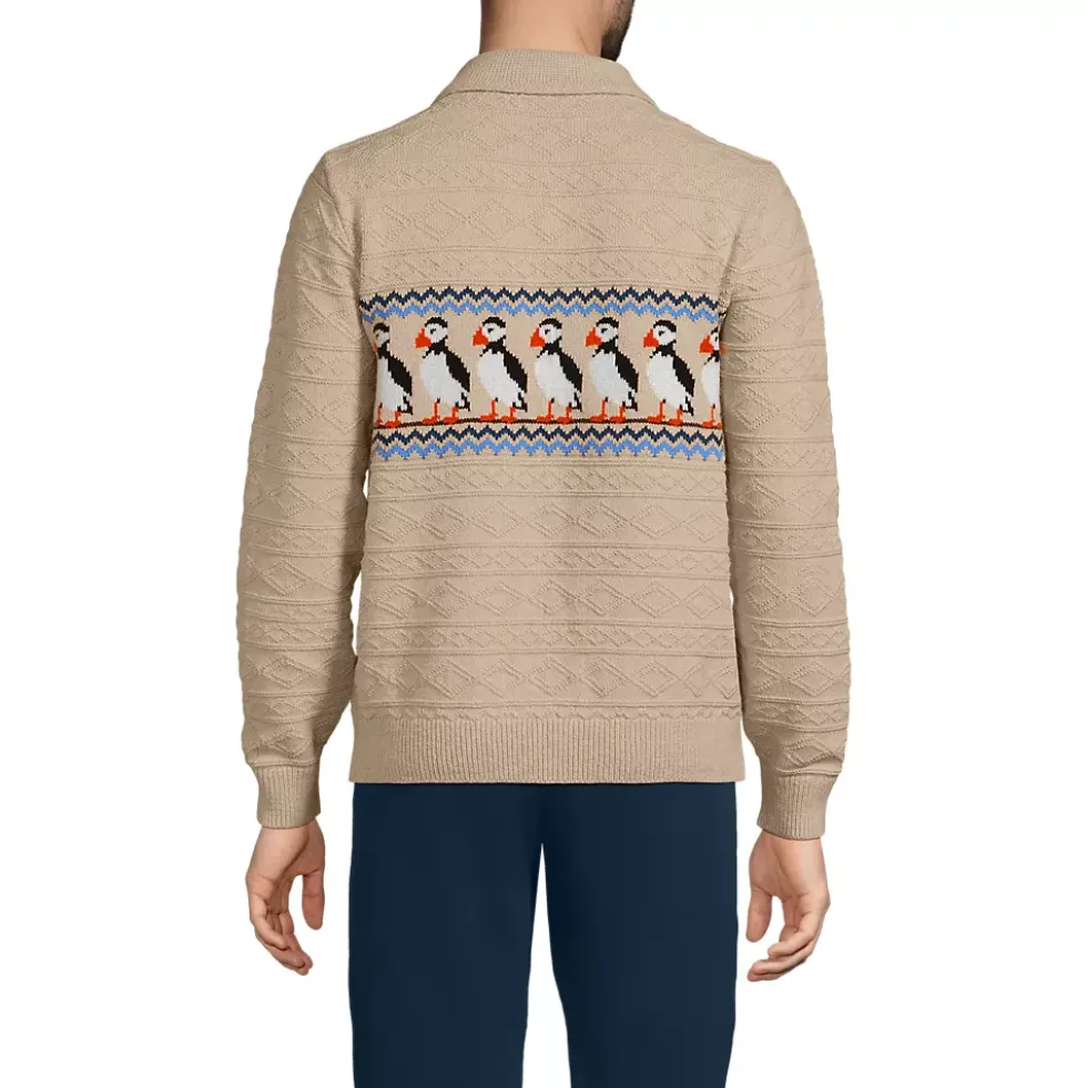 Men's Long Sleeve Cozy Cotton Blend Polo