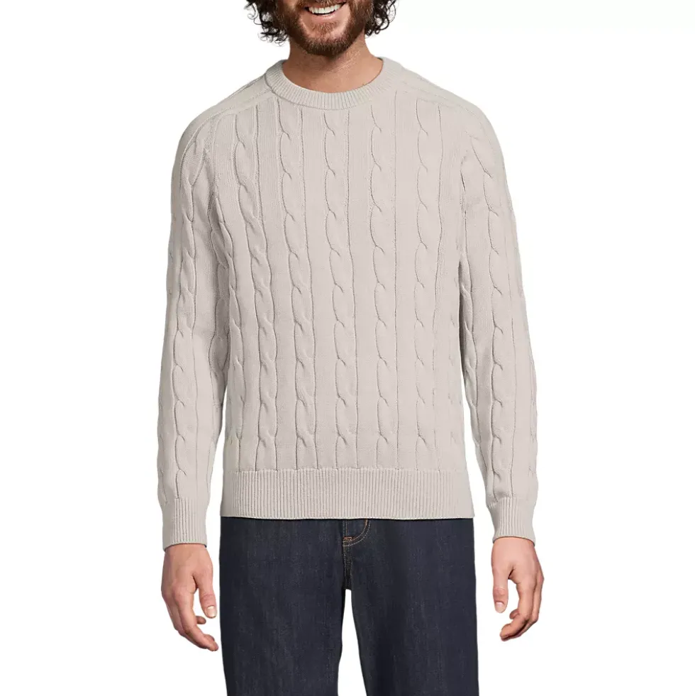 Men's Long Sleeve Drifter Cable Crewneck Sweater