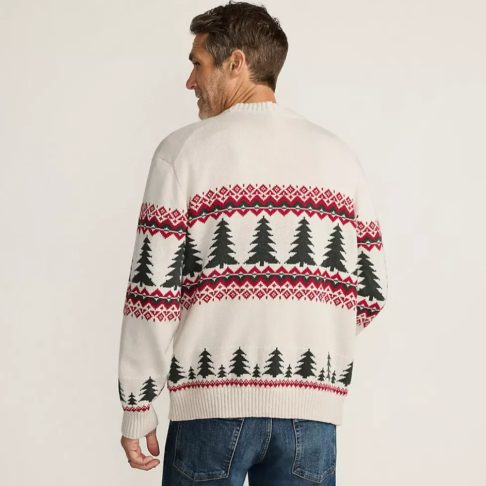 Men's Long Sleeve Drifter Christmas Tree Crewneck Sweater