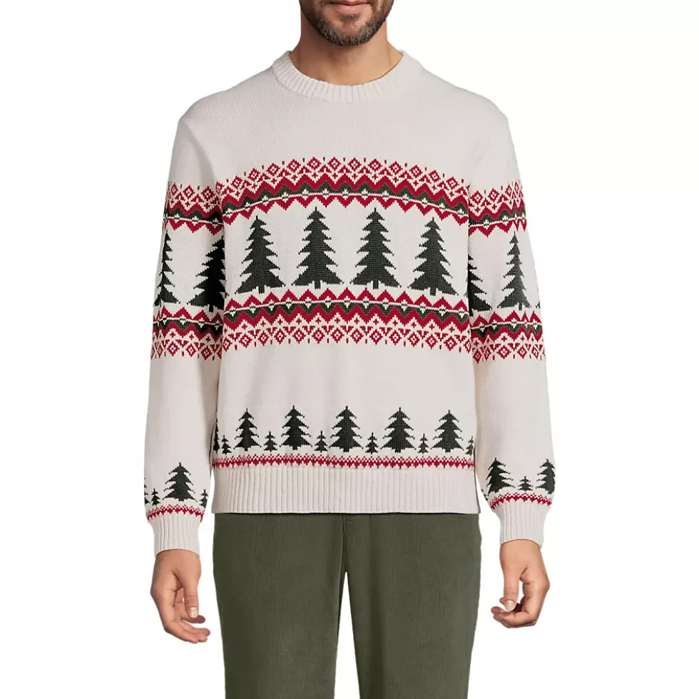 Men's Long Sleeve Drifter Christmas Tree Crewneck Sweater