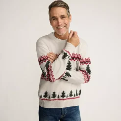 Men's Long Sleeve Drifter Christmas Tree Crewneck Sweater