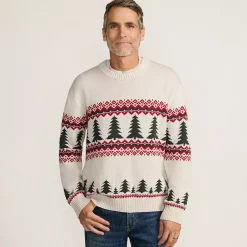 Men's Long Sleeve Drifter Christmas Tree Crewneck Sweater