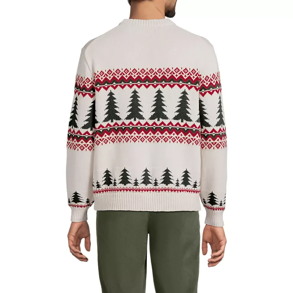 Men's Long Sleeve Drifter Christmas Tree Crewneck Sweater