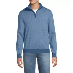 Men's Long Sleeve Fine Gauge Cotton Quarter Zip Sweater