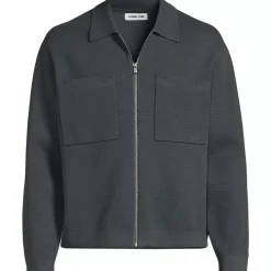 Men's Long Sleeve Fine Gauge Cotton Full Zip Chore Coat