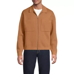 Men's Long Sleeve Fine Gauge Cotton Full Zip Chore Coat