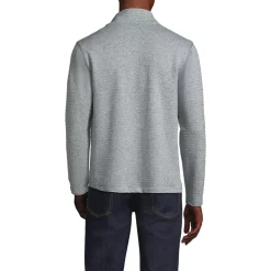 Men's Long Sleeve Herringbone Textured Quarter Zip