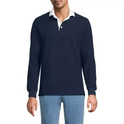 Men's Long Sleeve Honeycomb Pique Rugby