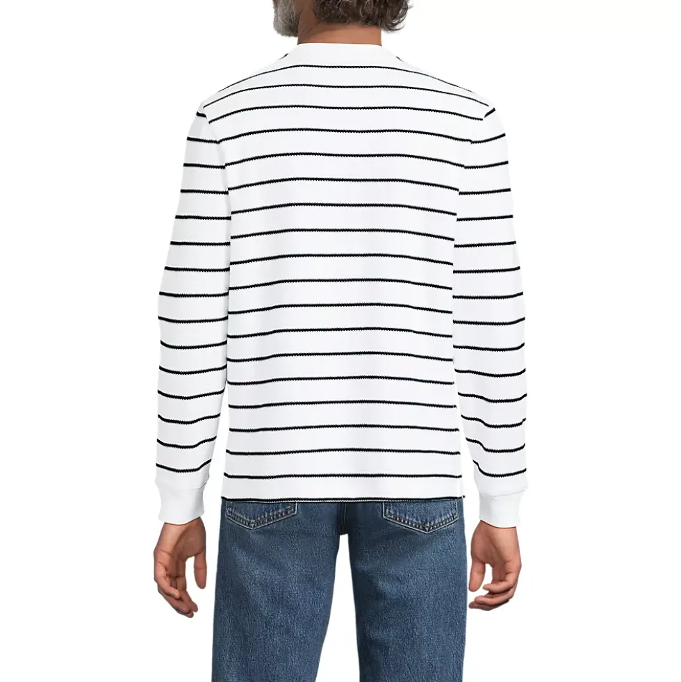 Men's Long Sleeve Honeycomb Pique Henley