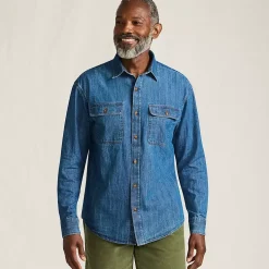 Men's Long Sleeve Indigo Work Shirt
