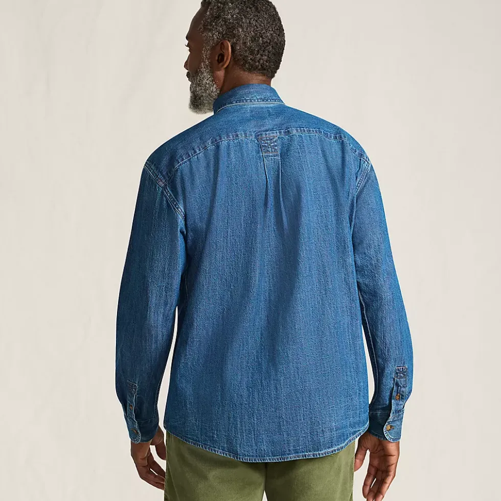 Men's Long Sleeve Indigo Work Shirt