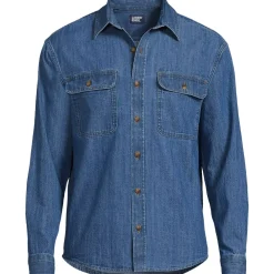 Men's Long Sleeve Indigo Work Shirt