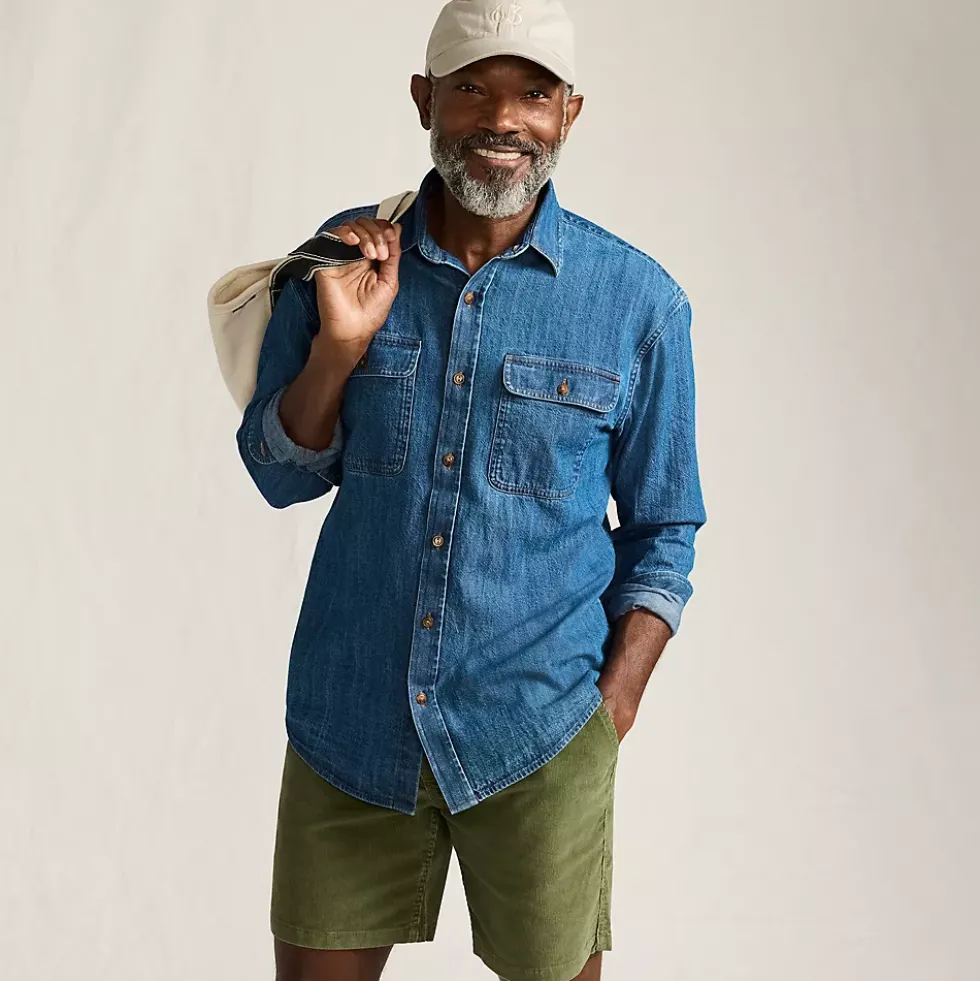Men's Long Sleeve Indigo Work Shirt