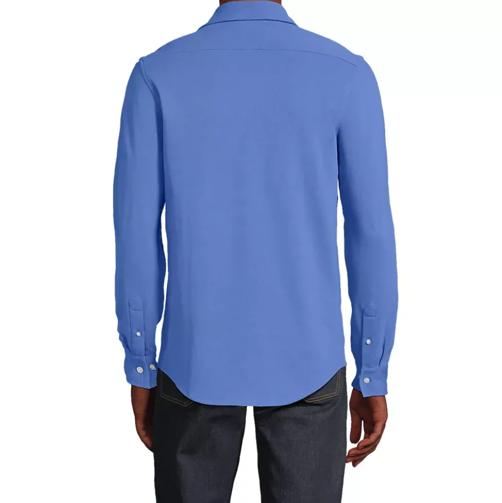 Men's Long Sleeve Knit Oxford Shirt