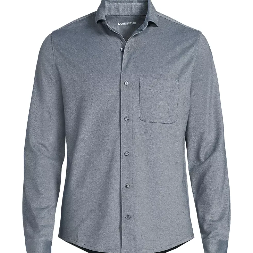 Men's Long Sleeve Knit Travel Kit Oxford Shirt