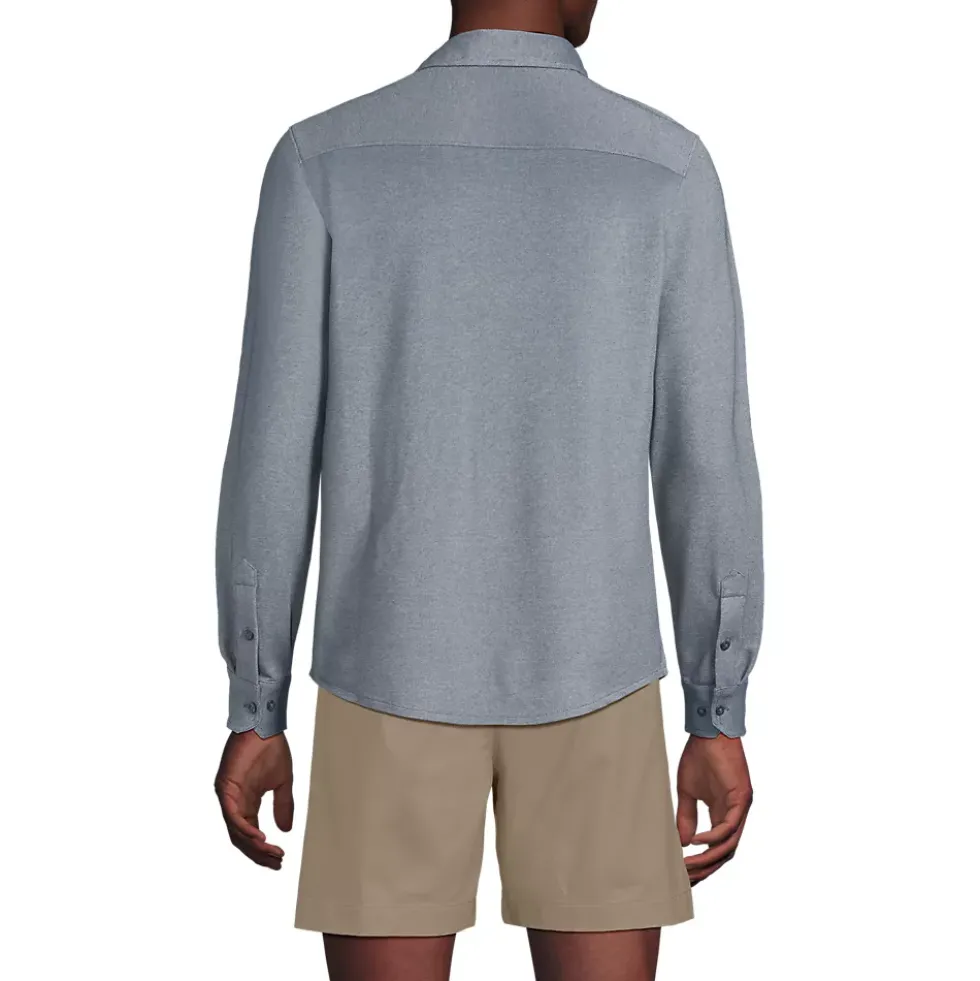 Men's Long Sleeve Knit Travel Kit Oxford Shirt