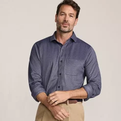 Men's Long Sleeve Knit Travel Kit Oxford Shirt