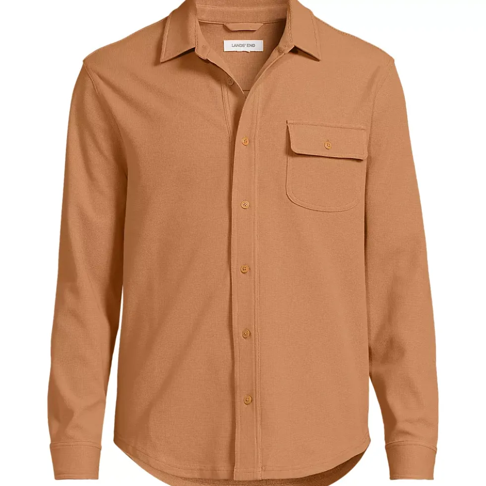 Men's Long Sleeve Knit Workwear Waffle Shirt