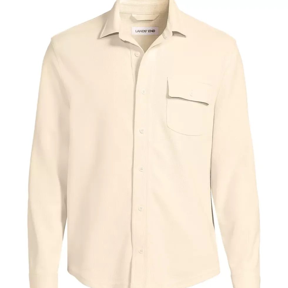 Men's Long Sleeve Knit Workwear Waffle Shirt