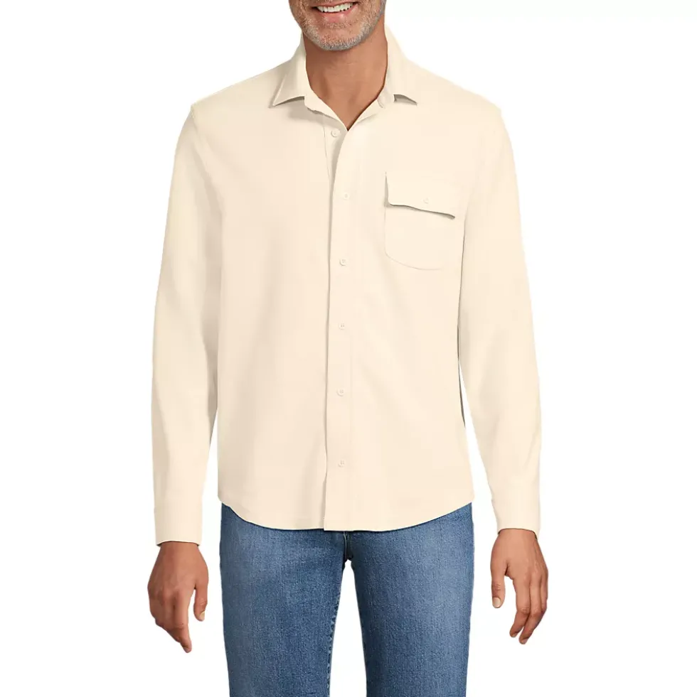 Men's Long Sleeve Knit Workwear Waffle Shirt