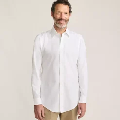 Men's Long Sleeve No Iron Pinpoint Stay Collar Dress Shirt