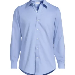 Men's Long Sleeve No Iron Pinpoint Stay Collar Dress Shirt