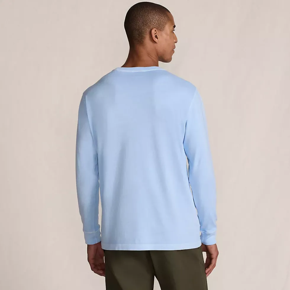 Mens Long Sleeve Pocket Sun Faded Super-T Tee